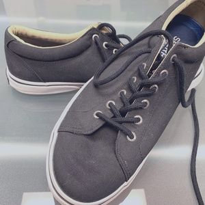 Sperry Black Canvas Deck Shoes Size 12